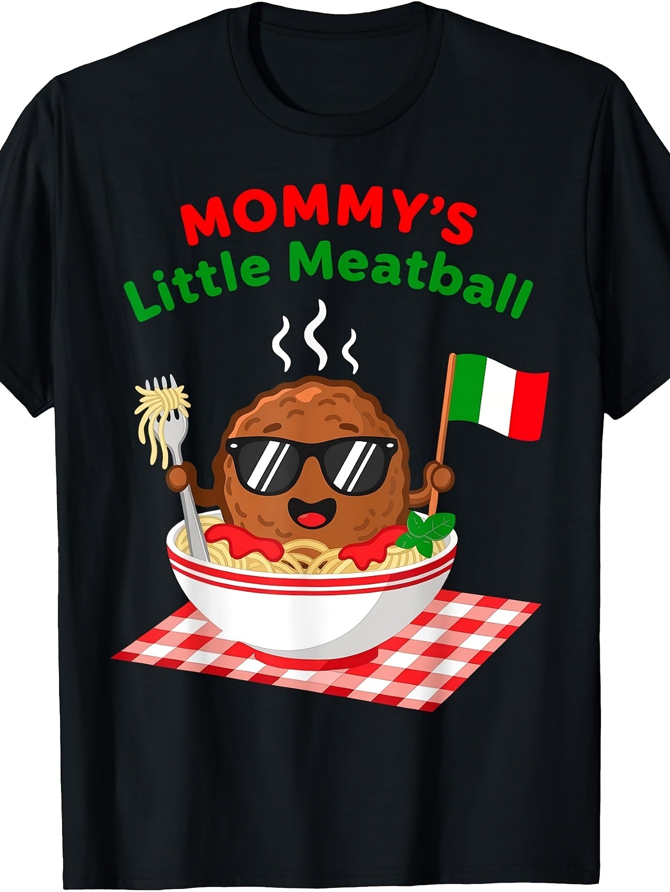 Mommy'S Little Meatball Italian Flag Mommy'S Moms T-Shirt