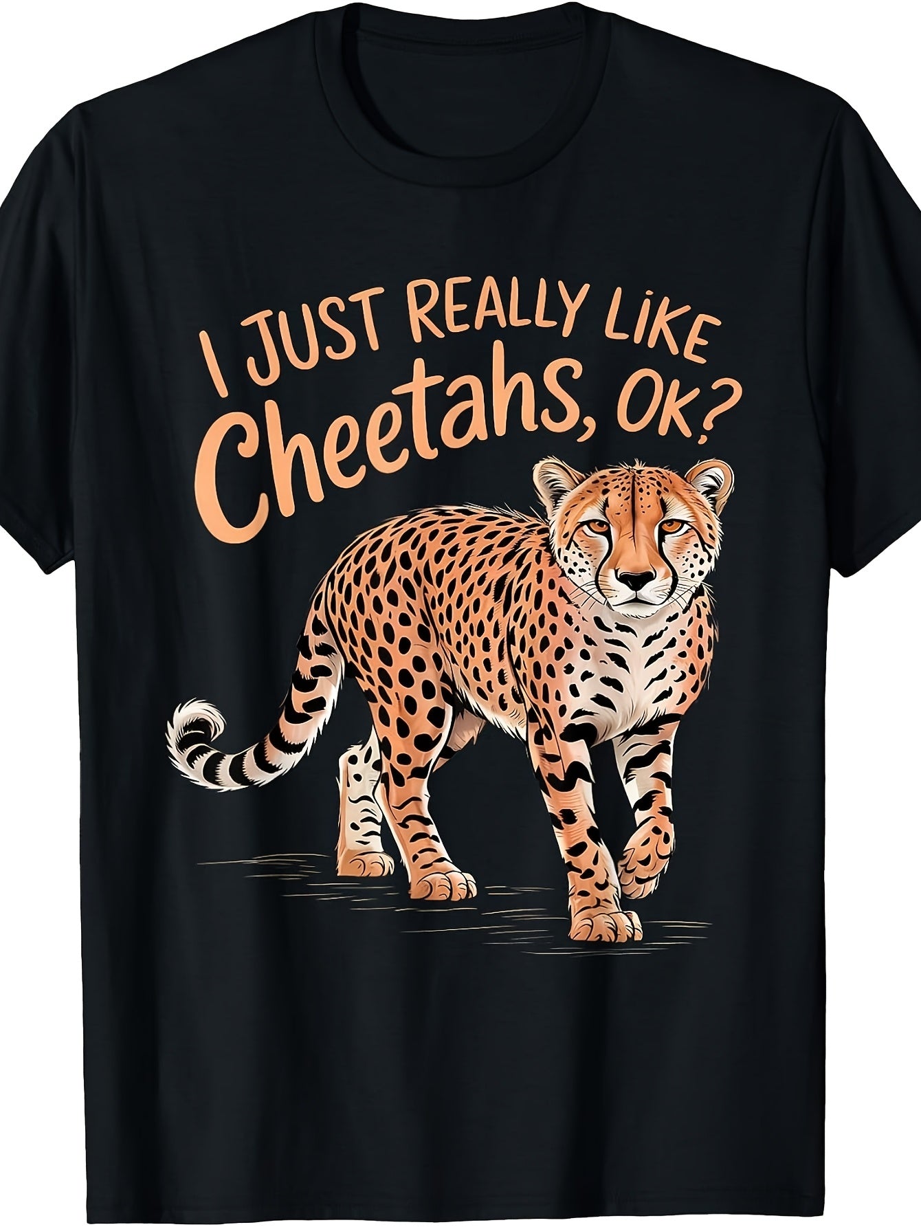 Men's And Women's T-Shirt, Funny Cheetah Lover Graphic Tee, Casual Wear Summer Spring Fall