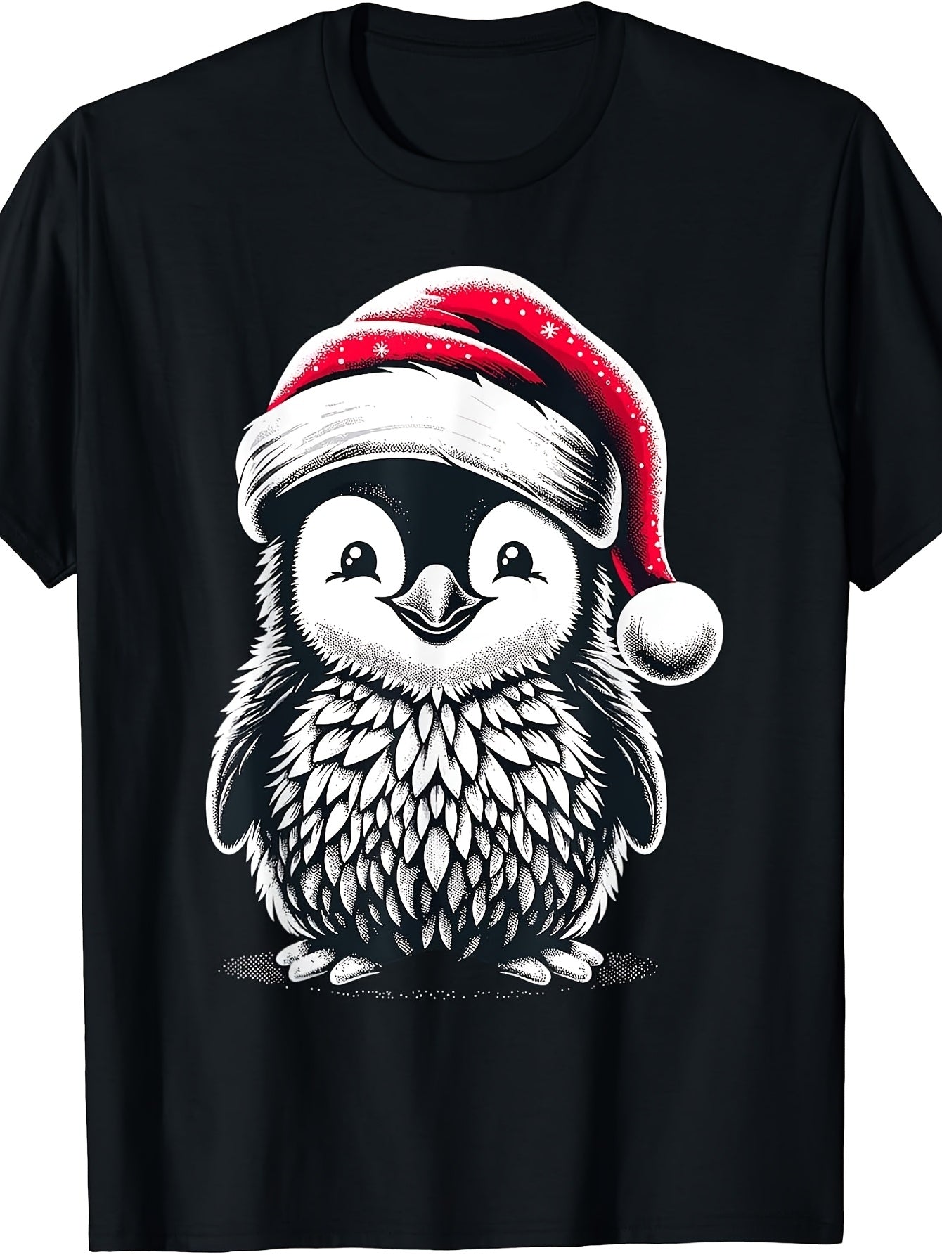 Christmas Animal Santa Hat Kawaii Penguin T-Shirt