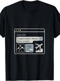 Men'S And Women'S T-Shirt, Retro Web Browser Search Bar Graphic, Travel Inspiration Quote with Mountain Beach Airplane Icons, Casual Daily Wear Summer Vacation