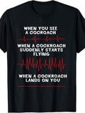 Men's & Women's Funny Cockroach Heartbeat Quote T-Shirt - Retro Humorous Roach Graphic Tee, Round Neck Casual Summer Wear Suitable for Parties, Everyday Outfits - Machine Washable Novelty Apparel
