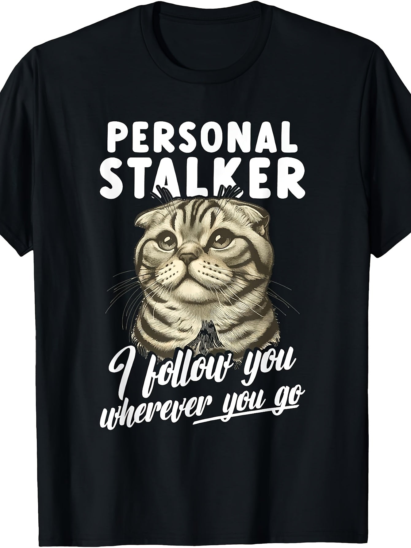 Scottish Fold Cat Lover T-Shirt for - Retro Scottish Fold Mom with Suitable for, Round Neck Casual Tee, Machine Washable for Scottish Fold Owners & Breed Enthusiasts