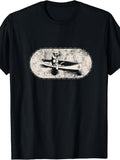 Outdoor Enthusiast, Canoeing Adventure Graphic, T-Shirt, Vintage Distressed Oval Print, Crew Neck, Casual Wear