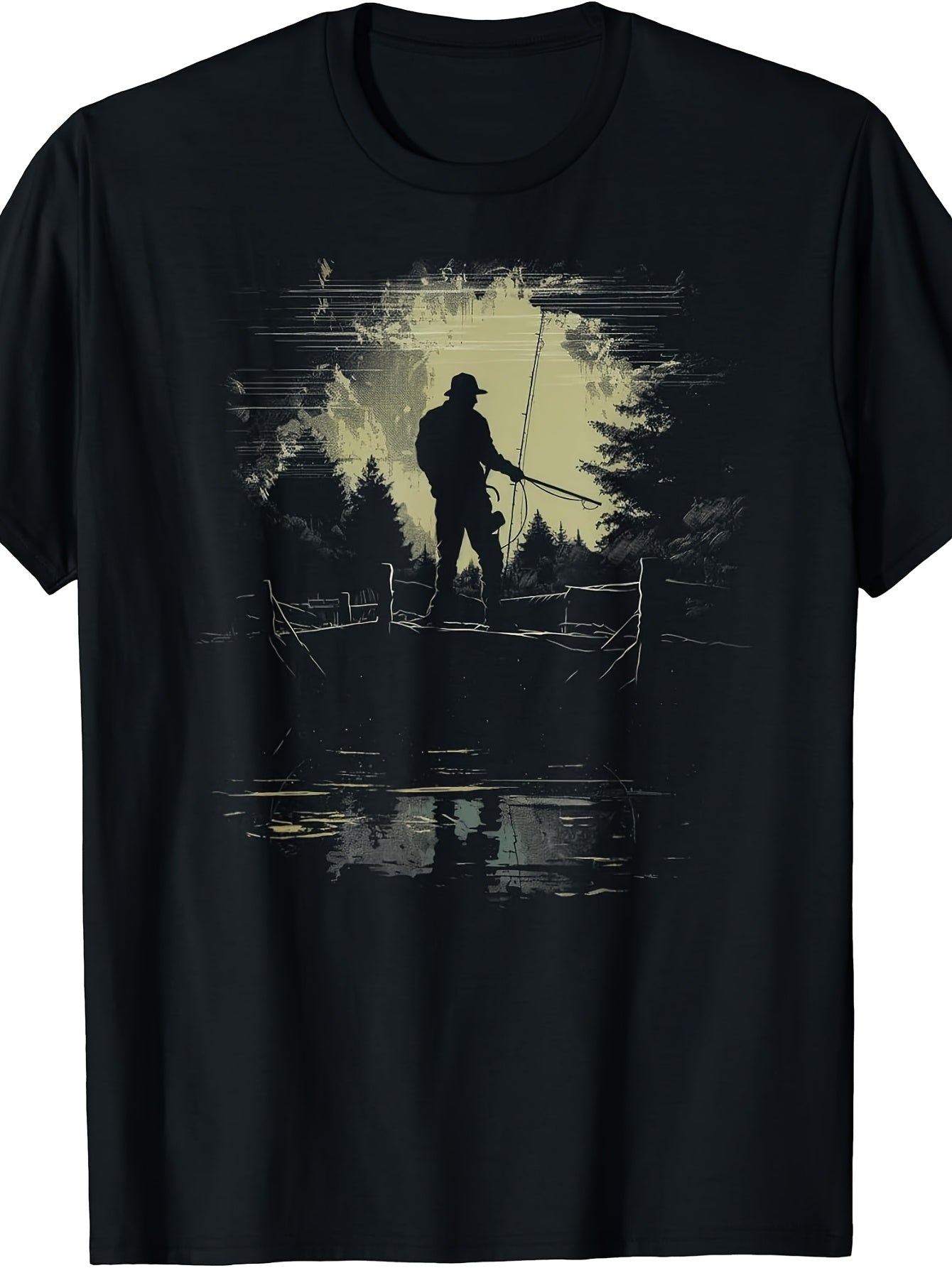 Fishing, Retro Nature Distressed Goth Grunge Vibes #756 T-Shirt