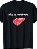 Retro Meat Pun T-Shirt - Funny Butcher Slogans & Meat Cuts Design Suitable for Meat Raffles, Butcher Shop Apparel, Casual Wear, Machine Washable Humor Gift for Cattle Auctions & Events