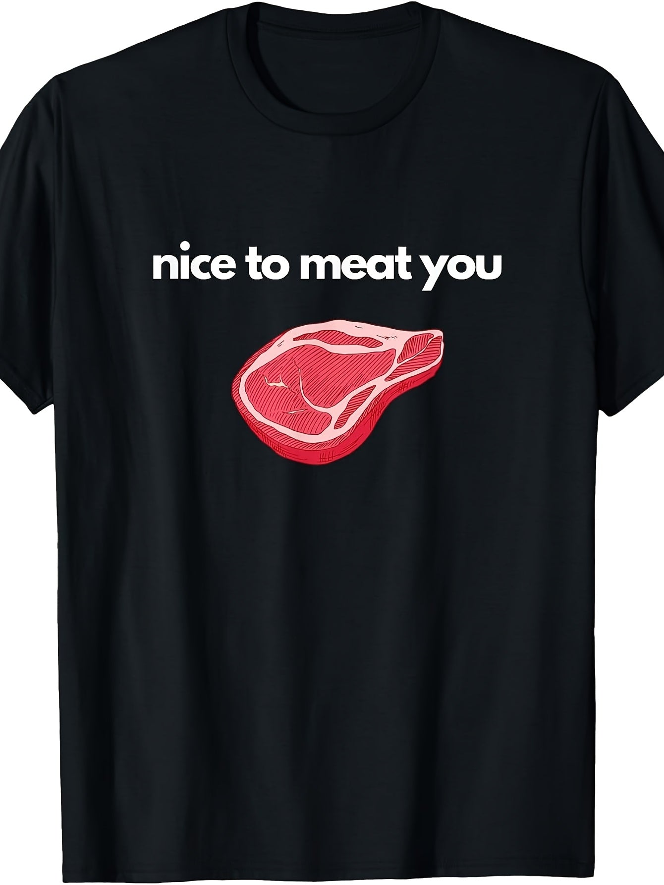 Retro Meat Pun T-Shirt - Funny Butcher Slogans & Meat Cuts Design Suitable for Meat Raffles, Butcher Shop Apparel, Casual Wear, Machine Washable Humor Gift for Cattle Auctions & Events
